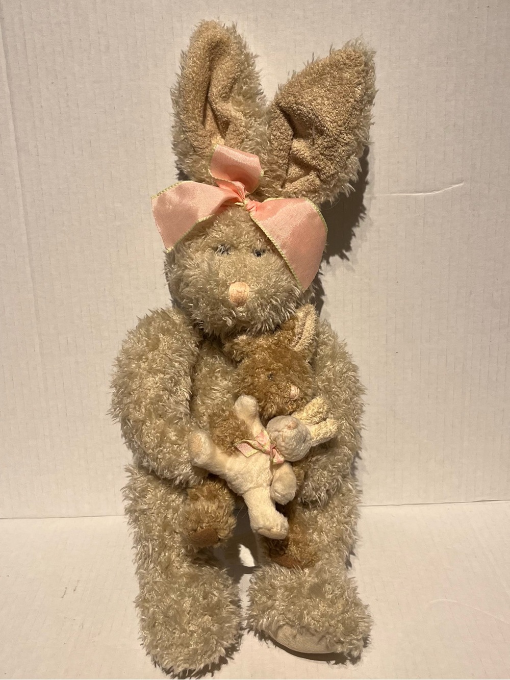 Vintage 18 inch "Maddie" Mama and Baby Bunnies Plush